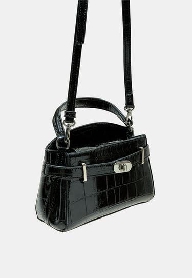 City crossbody bag with coconut effect — Black 3