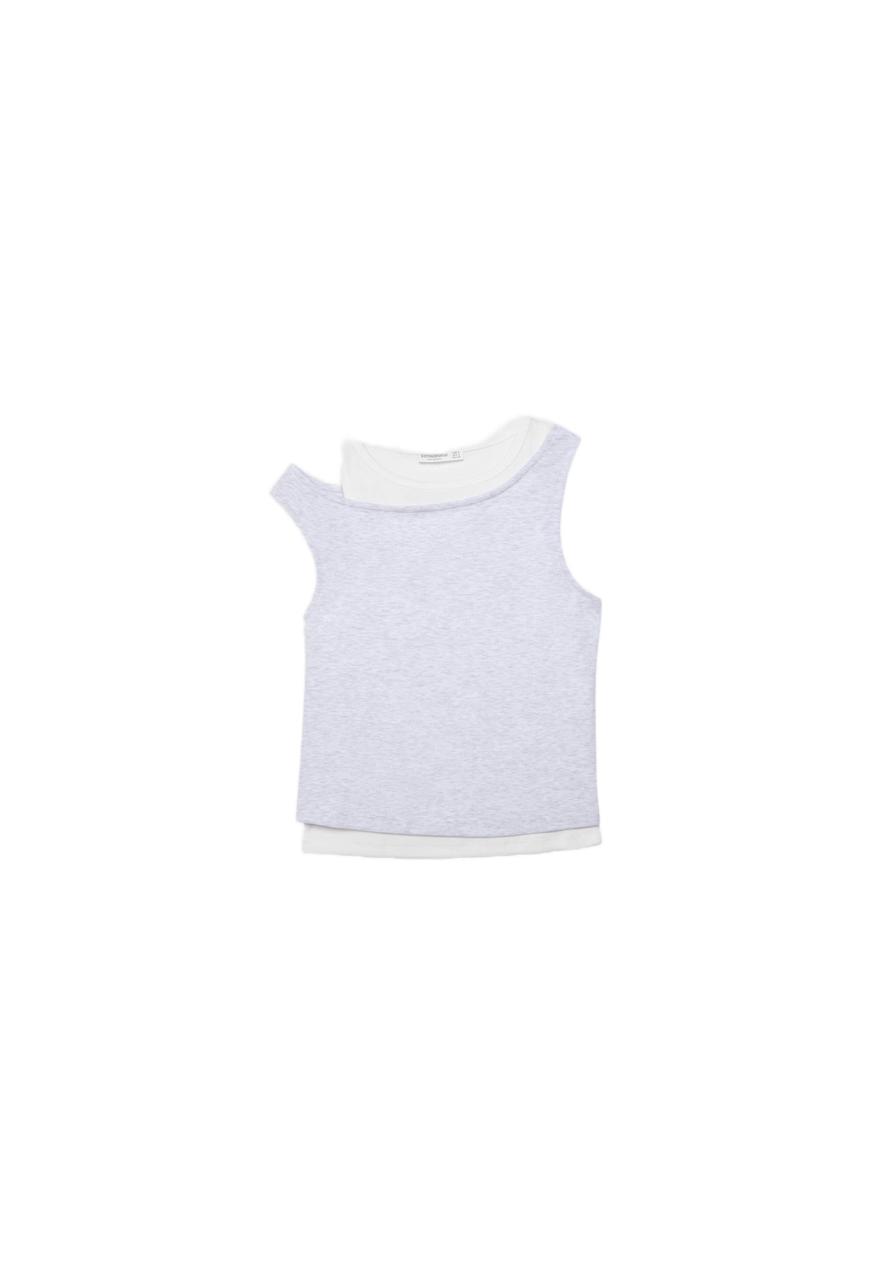 Double layer T-shirt — Grey melange