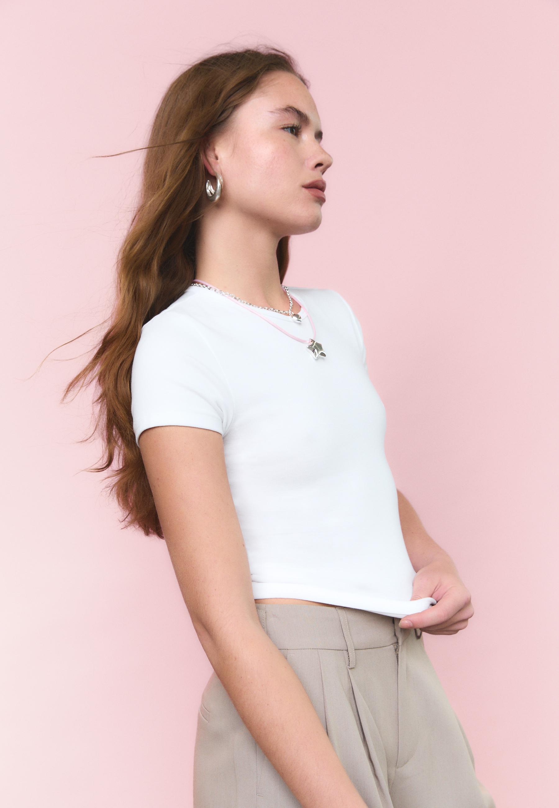 Basic slim fit T-shirt — White