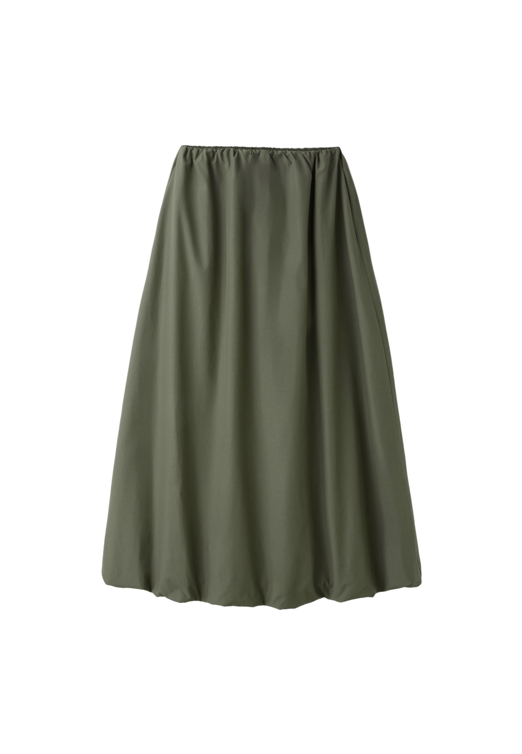 Poplin balloon maxi skirt — Khaki