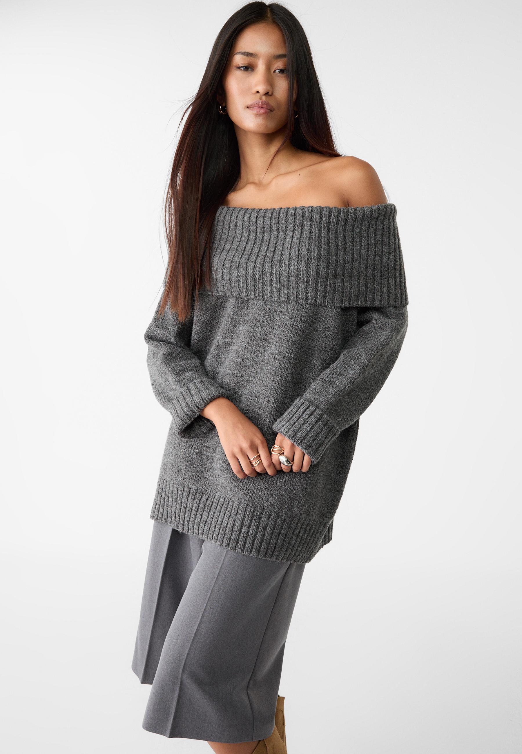 Exposed shoulder knit sweater - Women's fashion | Stradivarius