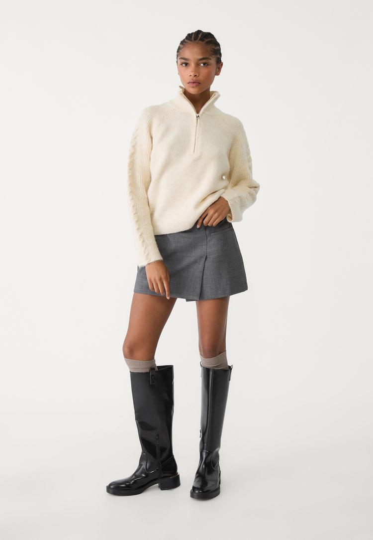 pull en maille zippe