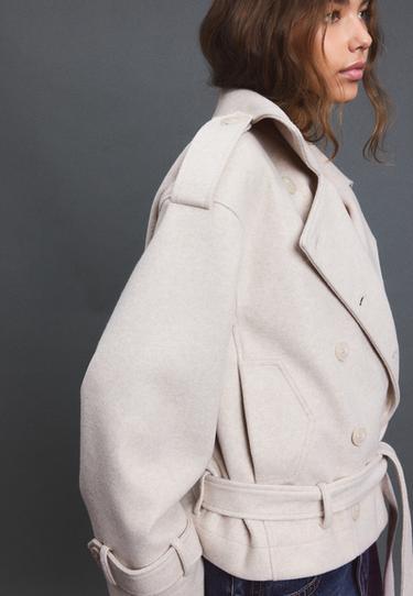Oversize soft-touch trench coat — Ecru 2