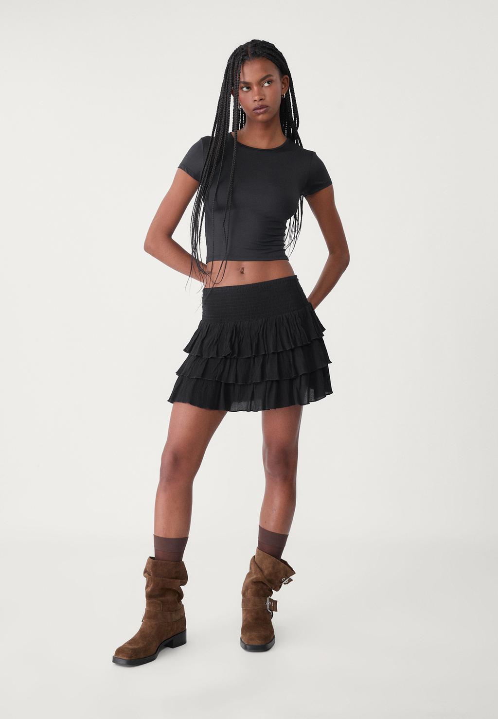 Ruffled mini skirt