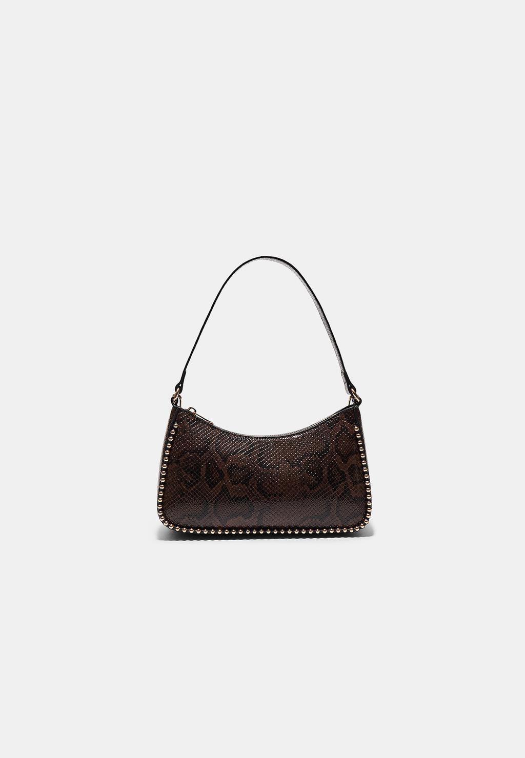 Bolso hombro bolitas efecto piel animal print
