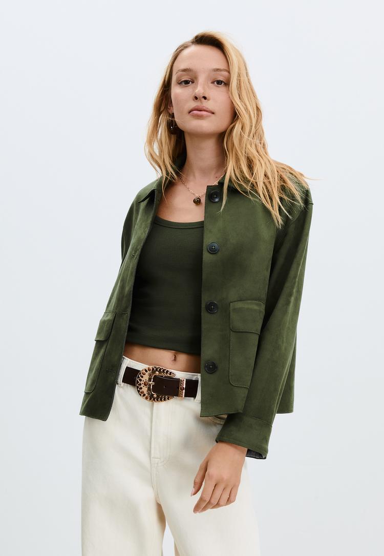 blouson suedine a poches