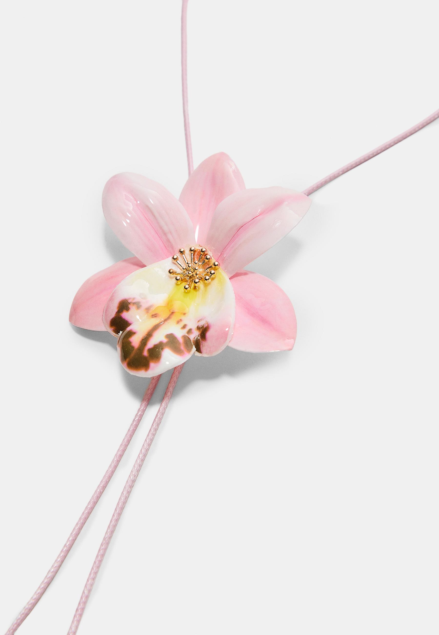 Kashiko☆Layered Orchid Necklace Gold Orchid Necklace, Floral Jewelry, Bridesmaids Gift