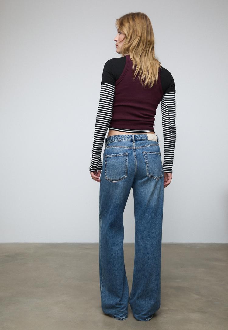 d91 dusuk bel genis paca jean