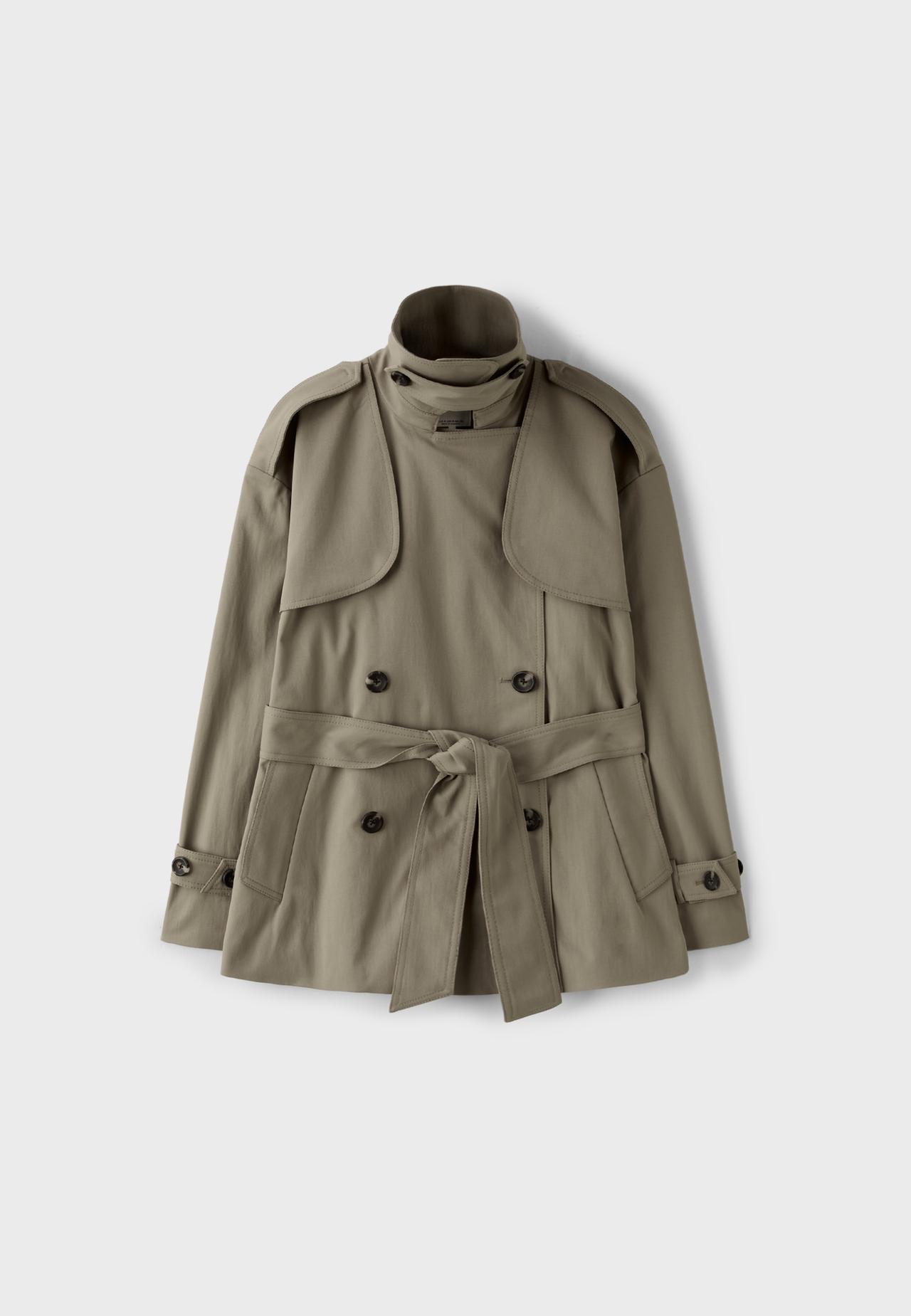 Regular high neck trench coat — Beige