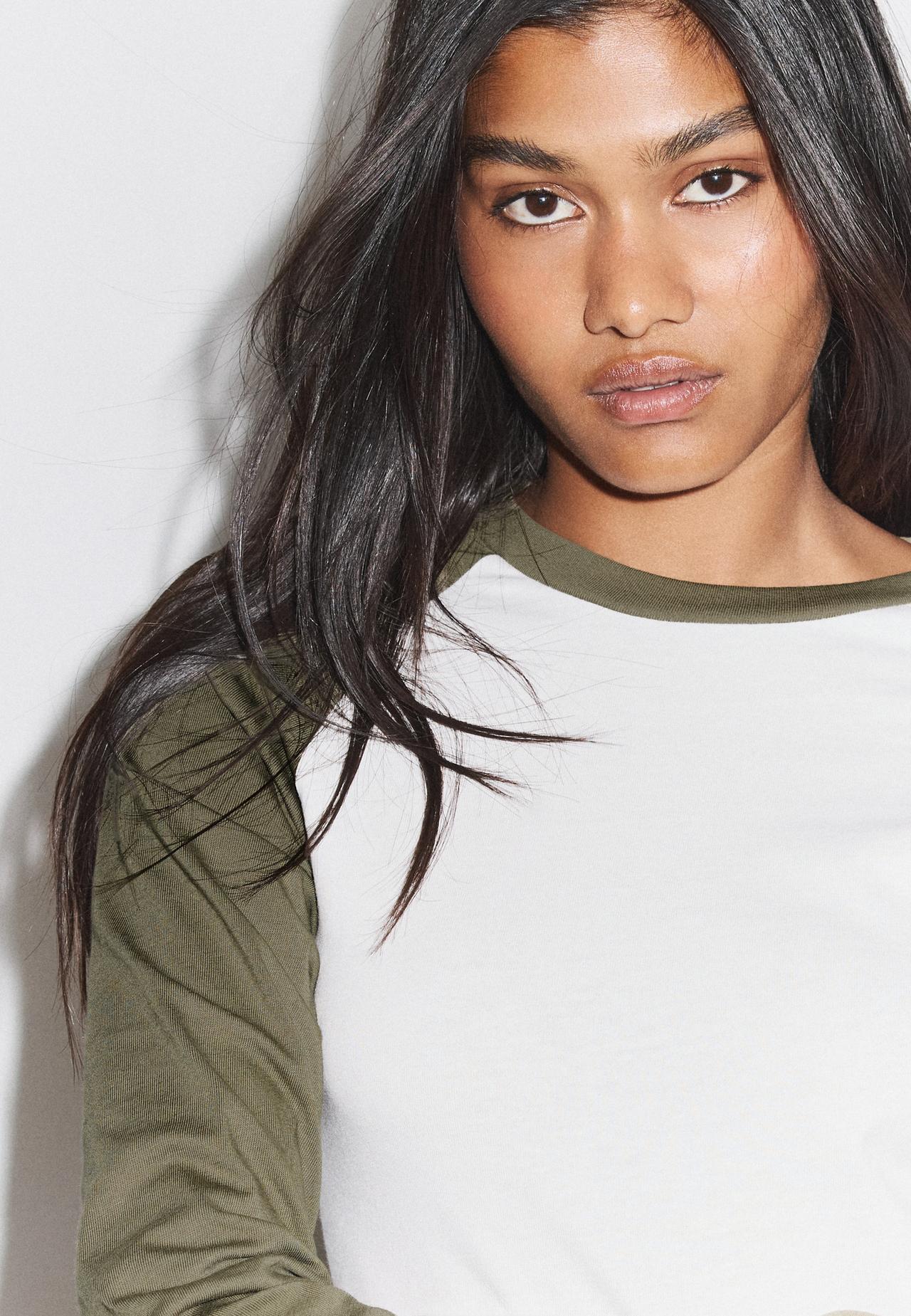 Baseball long sleeve T-shirt — Khaki