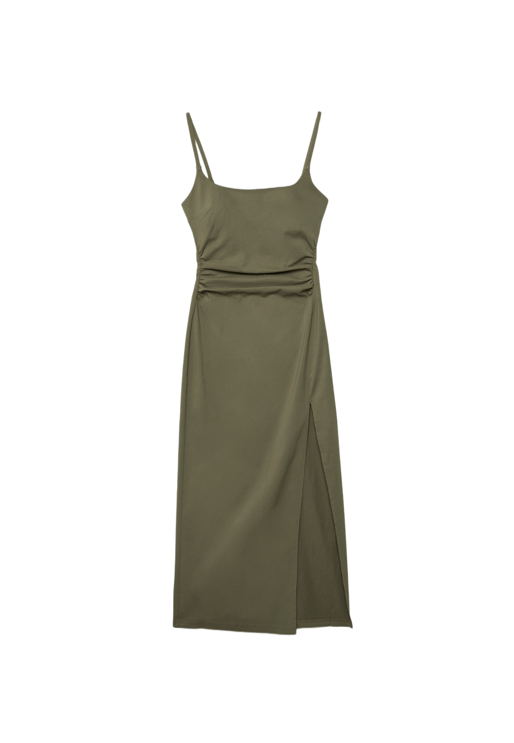 Stradivarius Kare yaka bengalin midi elbise görsel 2