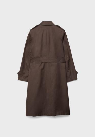 Long single-breasted trench coat — Brown 8
