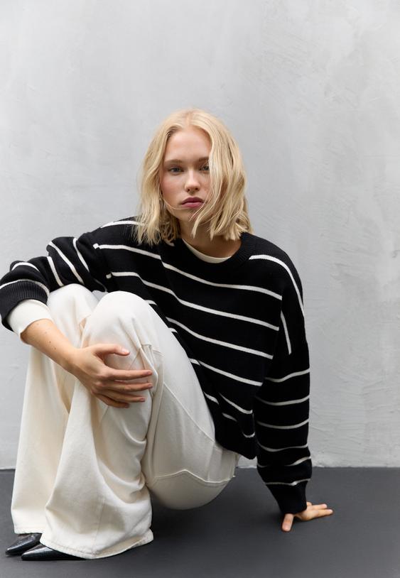 jersey punto crop rayas