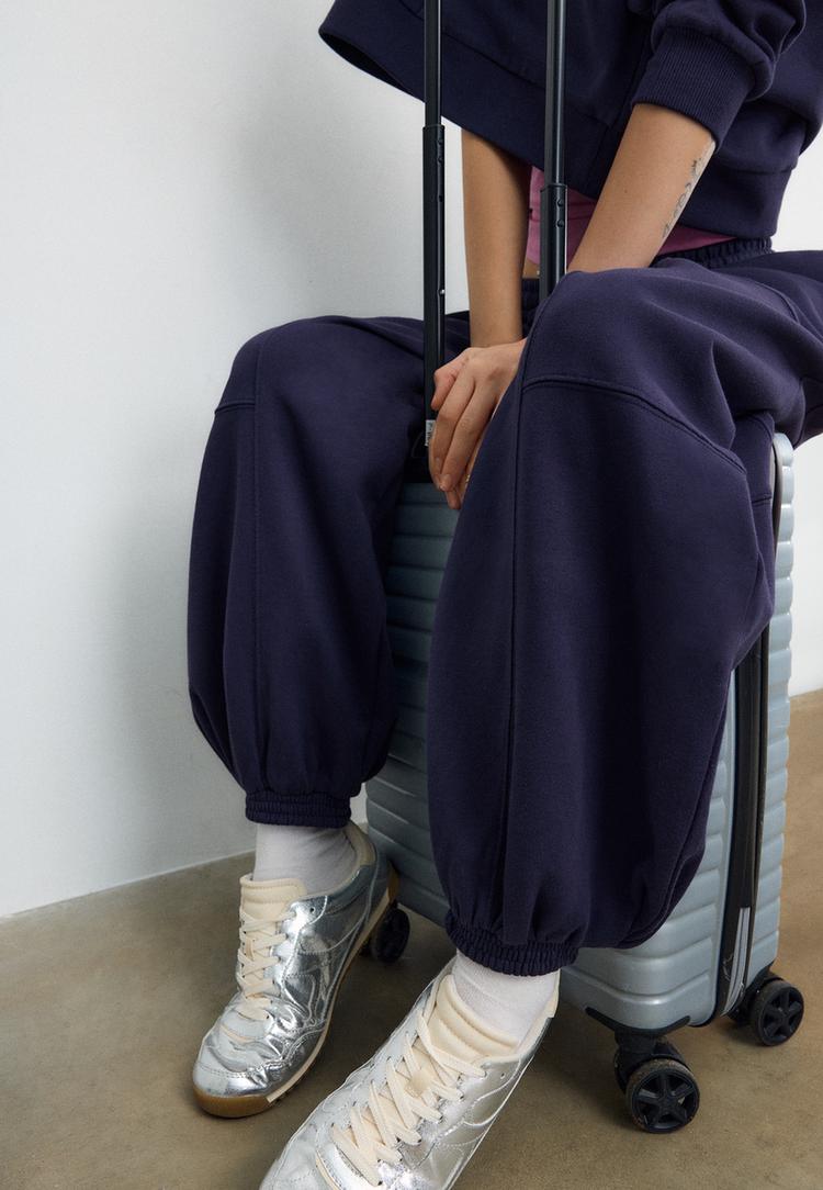 pantaloni jogger a palloncino in felpa