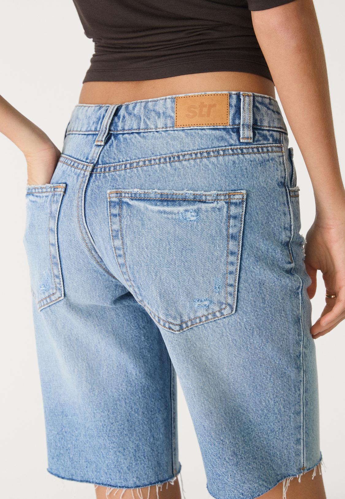 Denim Cycling Shorts Womens Fashion High Waist Denim Cycling