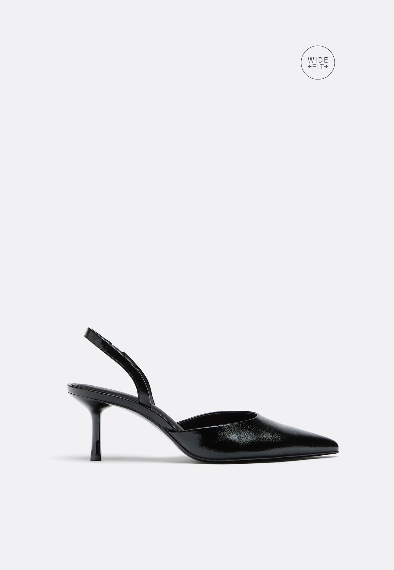 Wide-leg. Basic heeled shoes — BLACK 