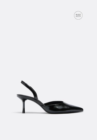 Wide-leg. Basic heeled shoes — BLACK  1