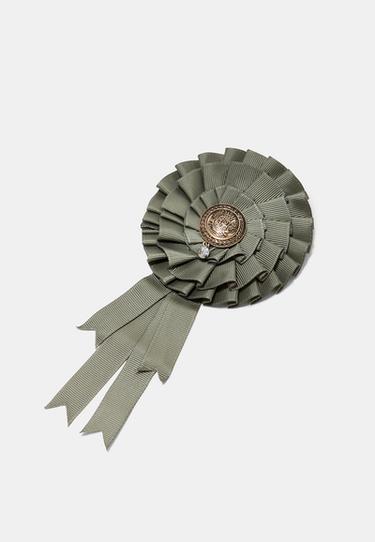 Ribbon brooch — Khaki 1