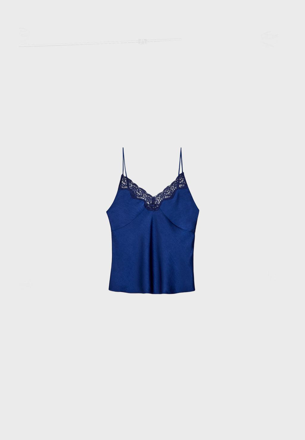 Top satinato pizzo