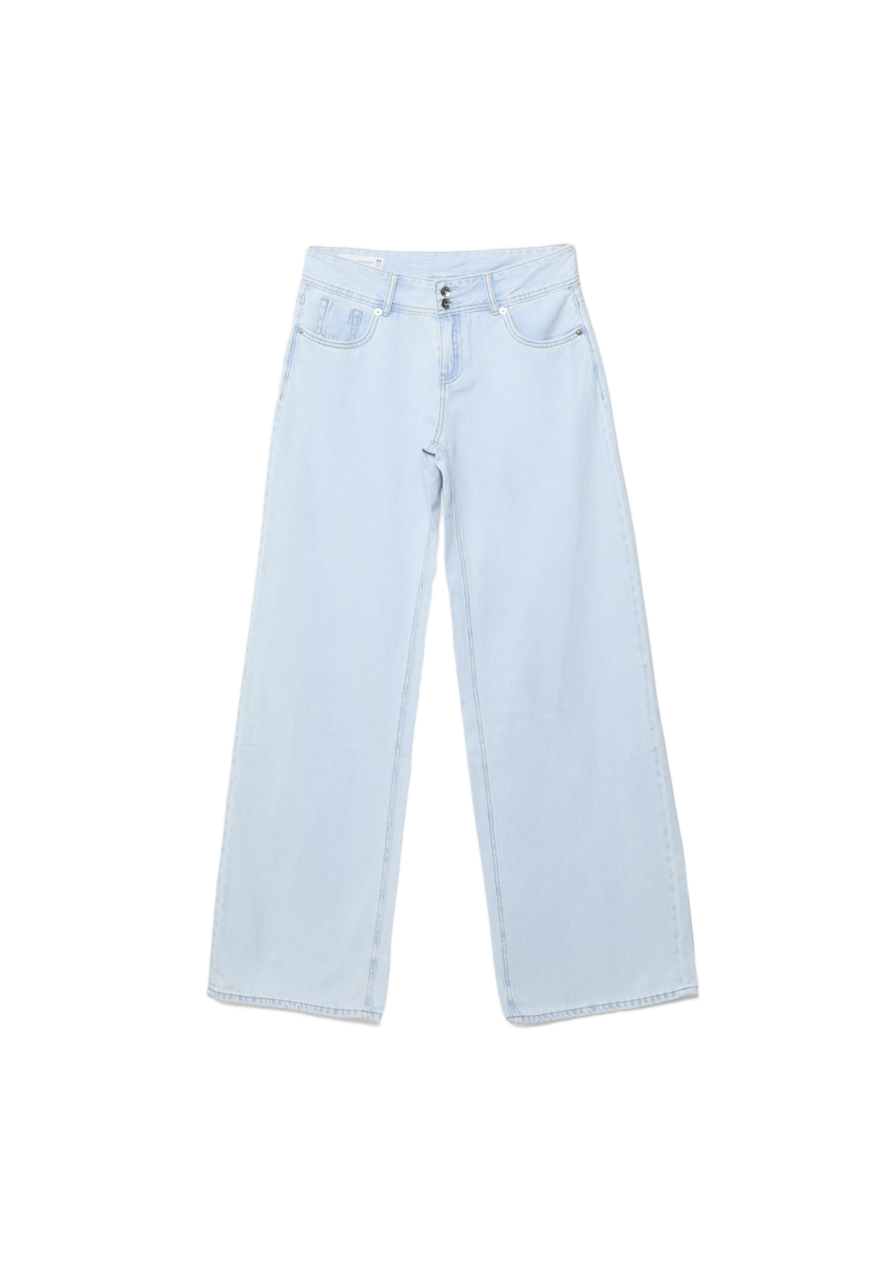 Low-rise double-button jeans — LIGHT BLEACH