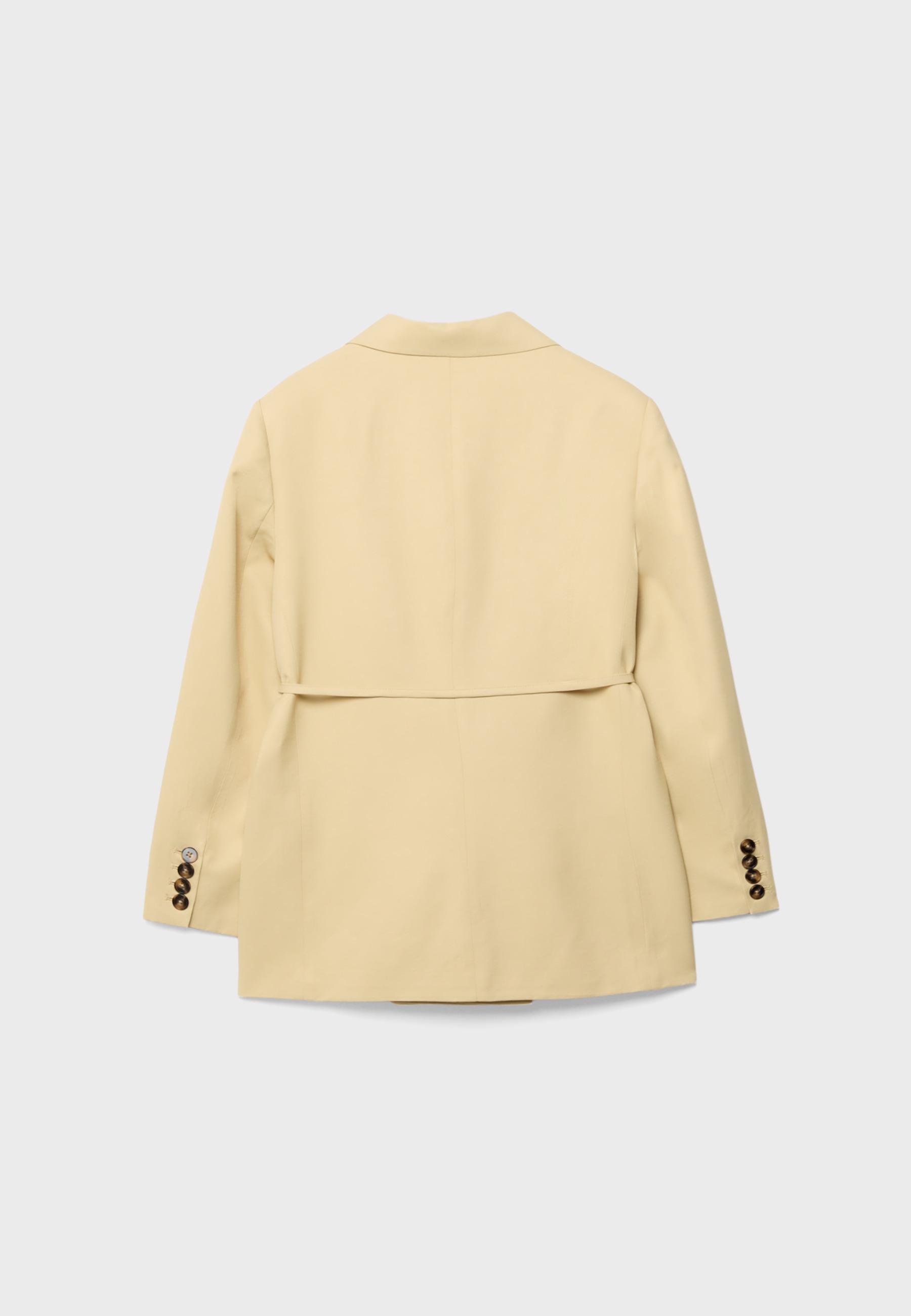 Belted blazer — Pastel yellow
