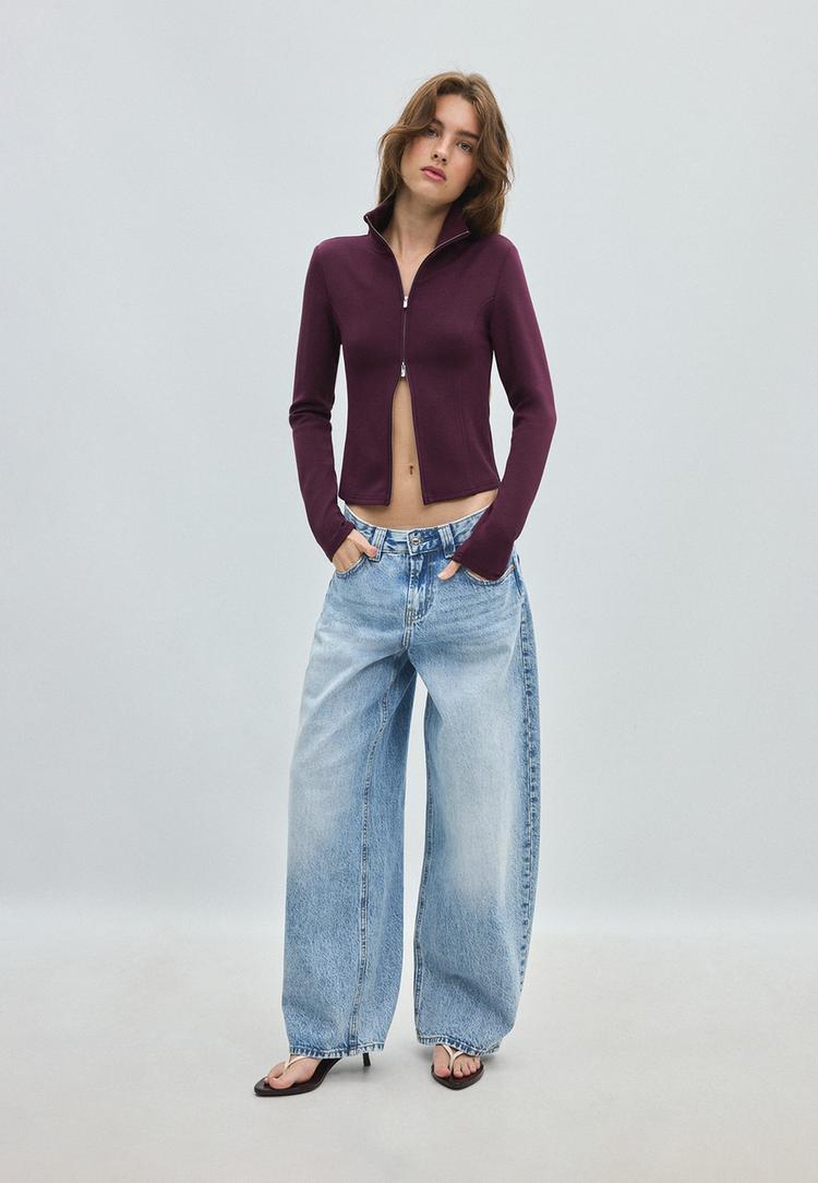 softtouch fitted zipup sweatshirt