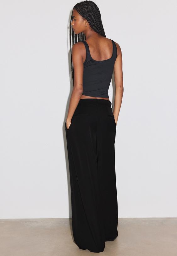 pantalon vestir wide leg pinzas