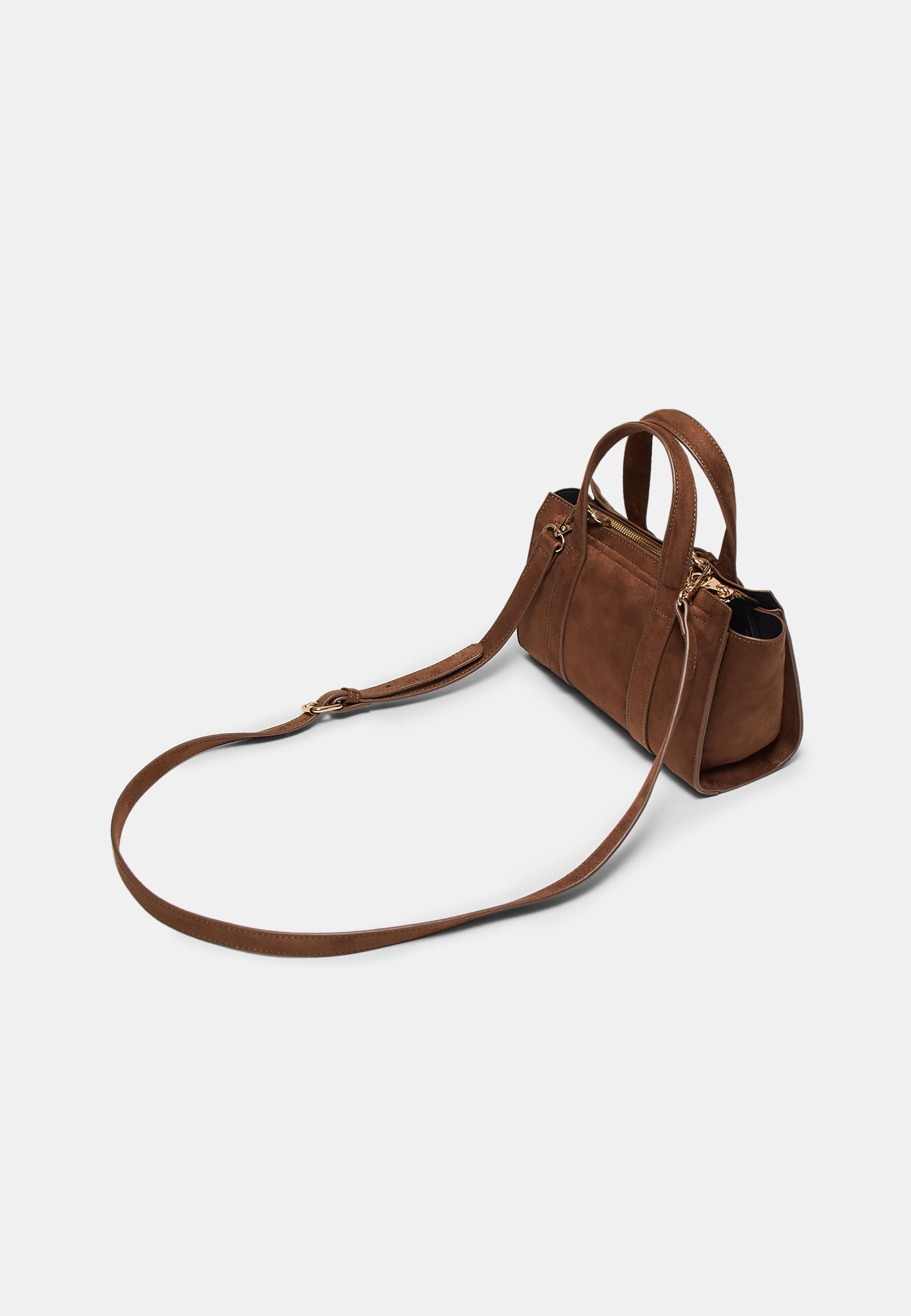 Mini tote bag with buckle — Brown