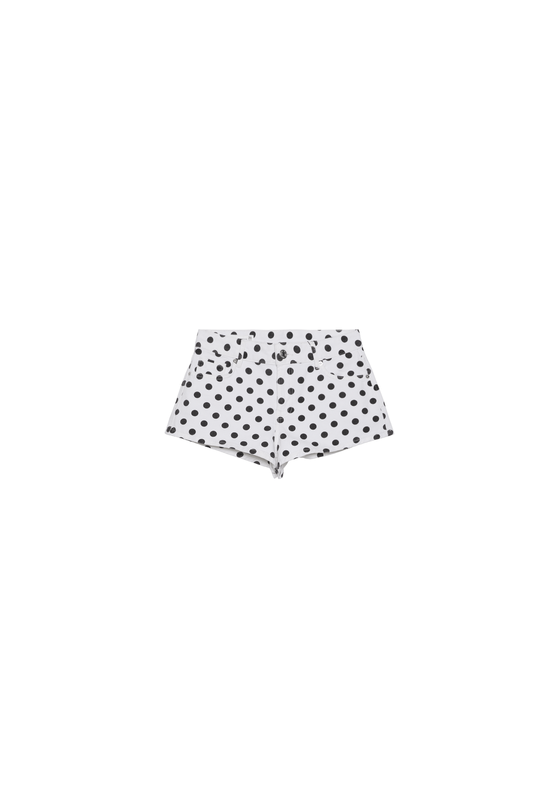 Printed polka dot shorts — White