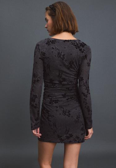 Short flocked dress — Dark grey 5