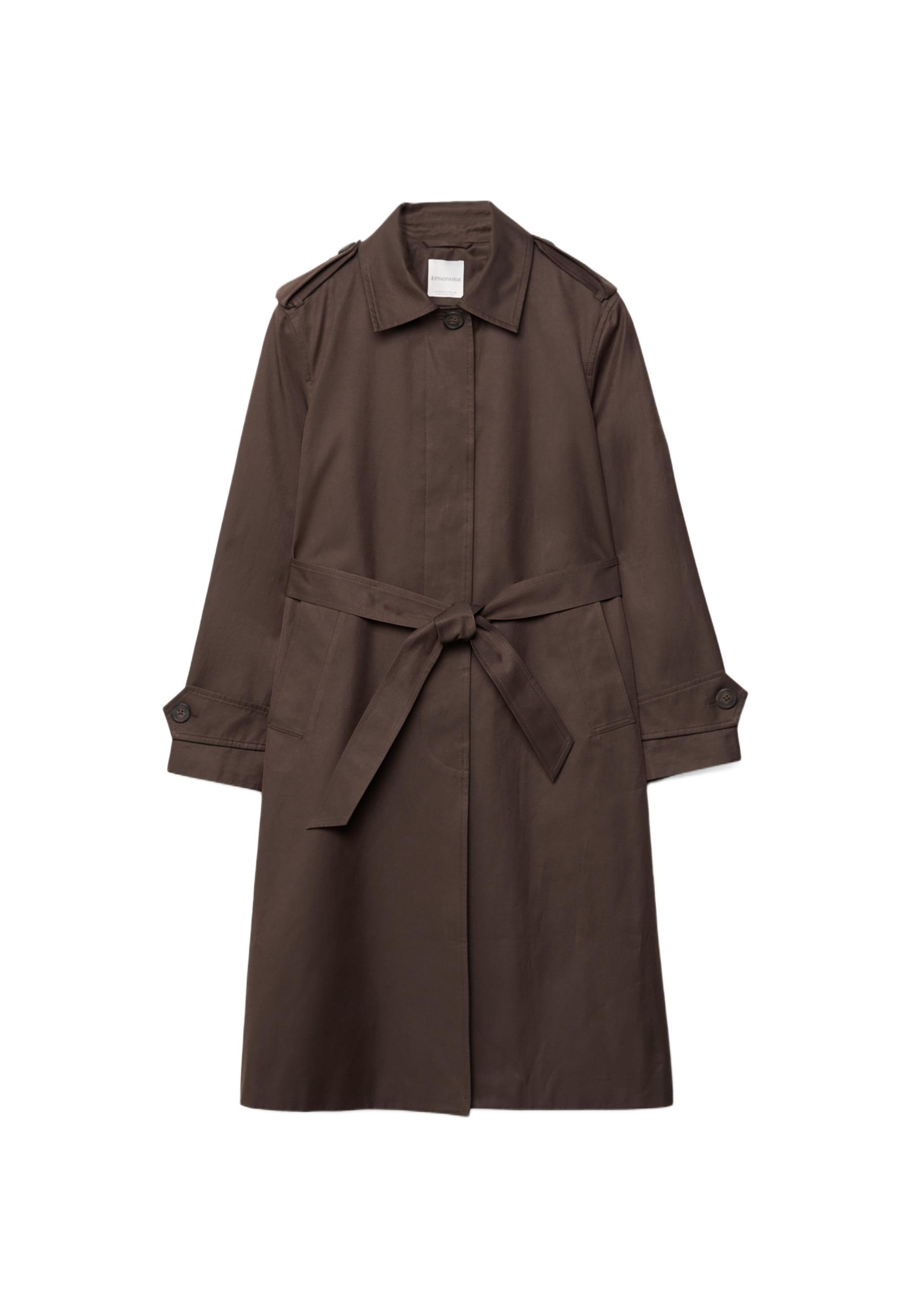 Long single-breasted trench coat