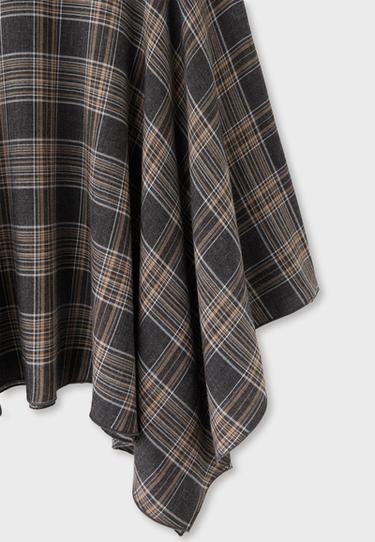 Check midi skirt with pointed hem — Dark grey 9