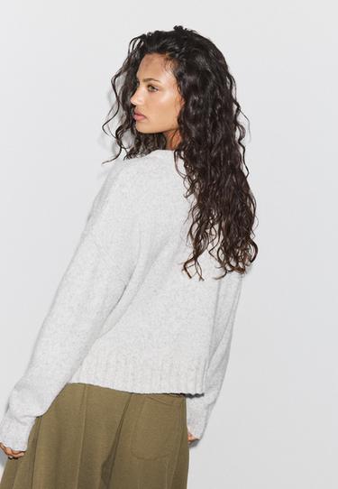 Oversize knit cardigan — Grey melange 5