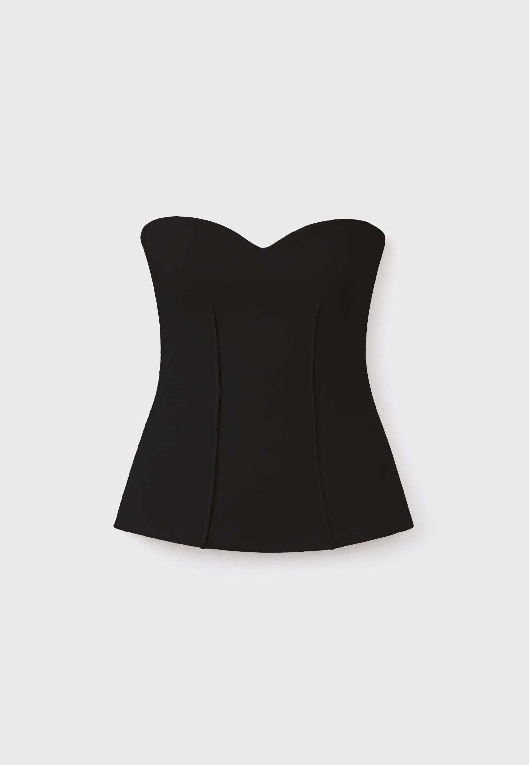 Sweetheart bandeau top — Black