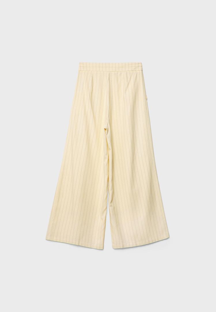 Pensli dökümlü keten karışımlı pantolon_6