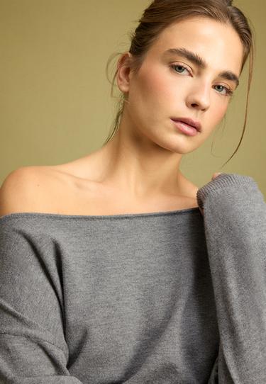 Asymmetric knit jumper — Dark grey 3