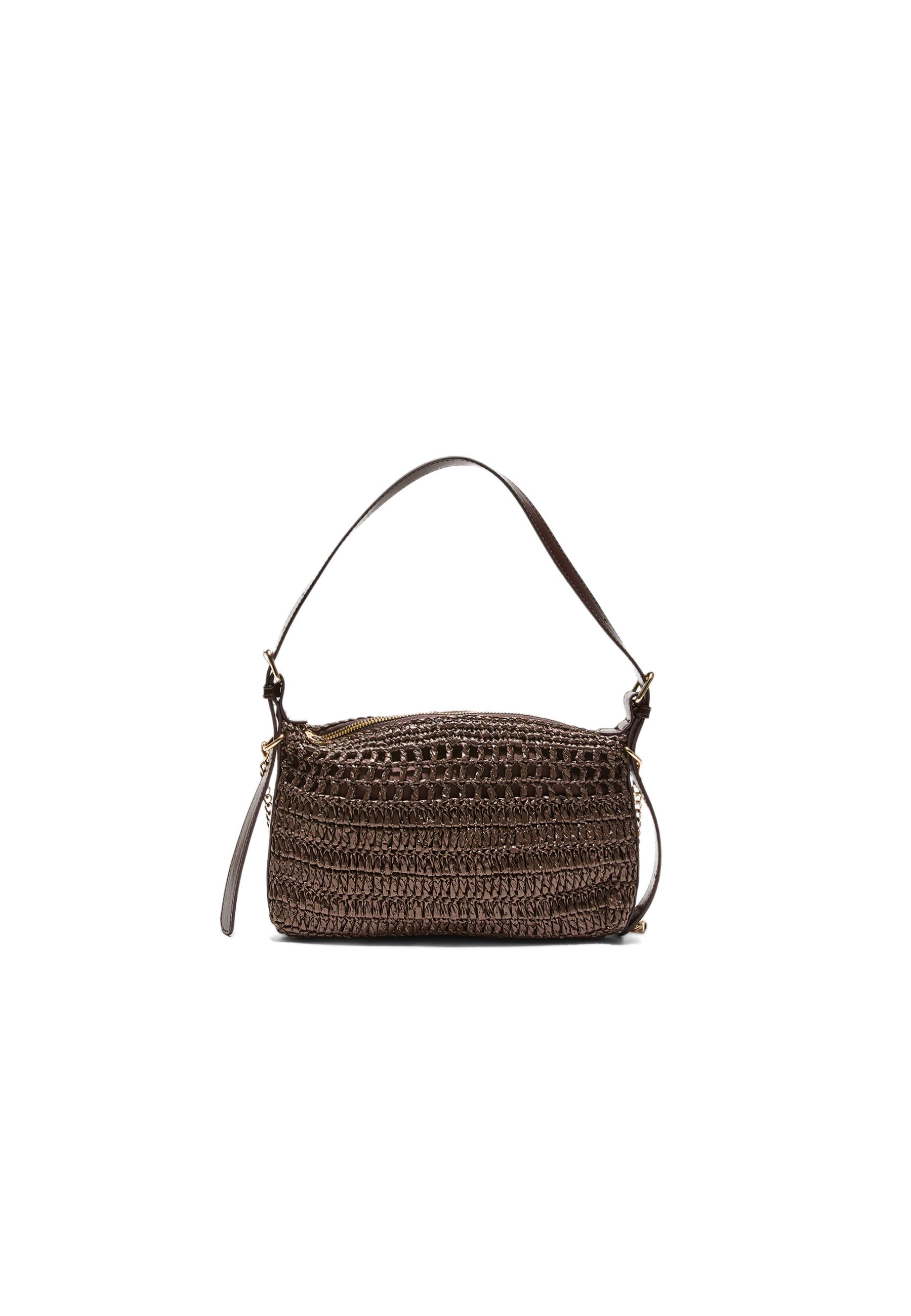 Mini crochet shoulder bag — Brown
