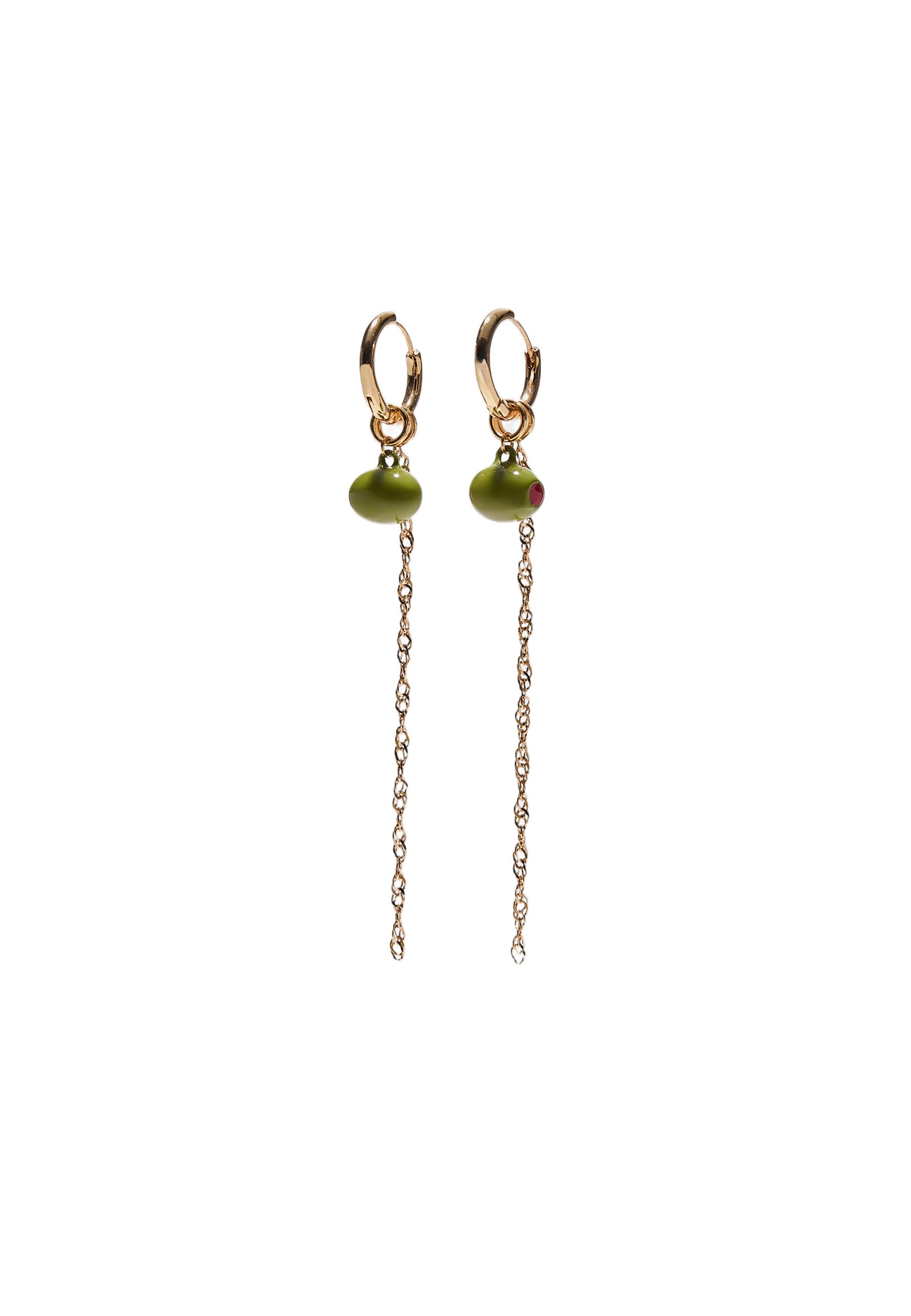 Olive earring — Olive green