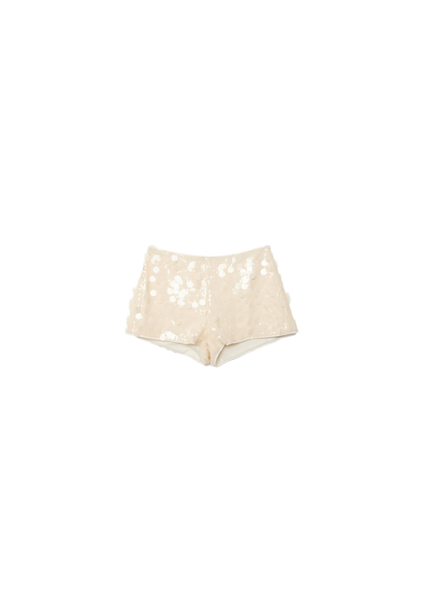 Sequin mini shorts — Vanilla