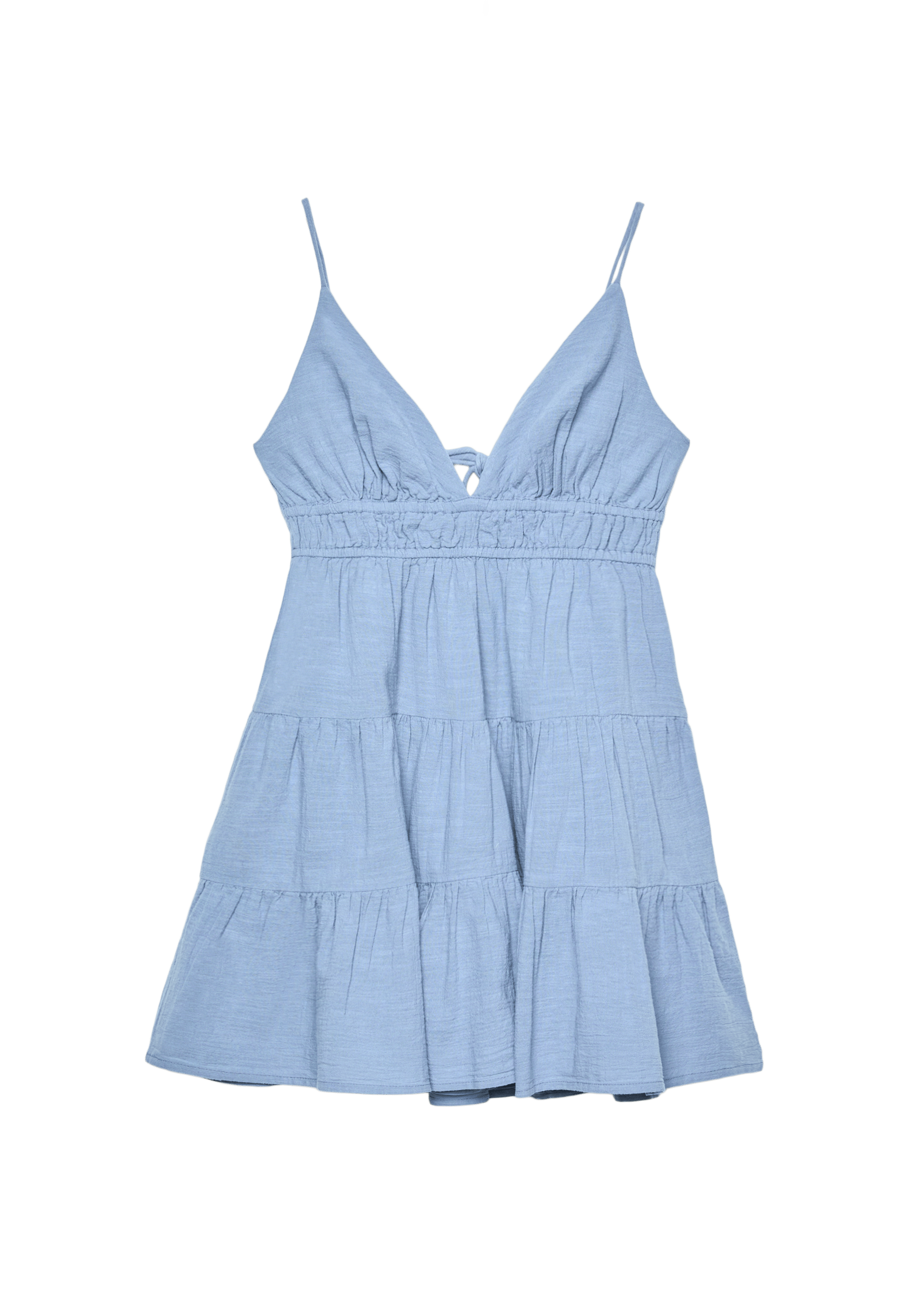 Mini flowing dress with back tie — Sky blue