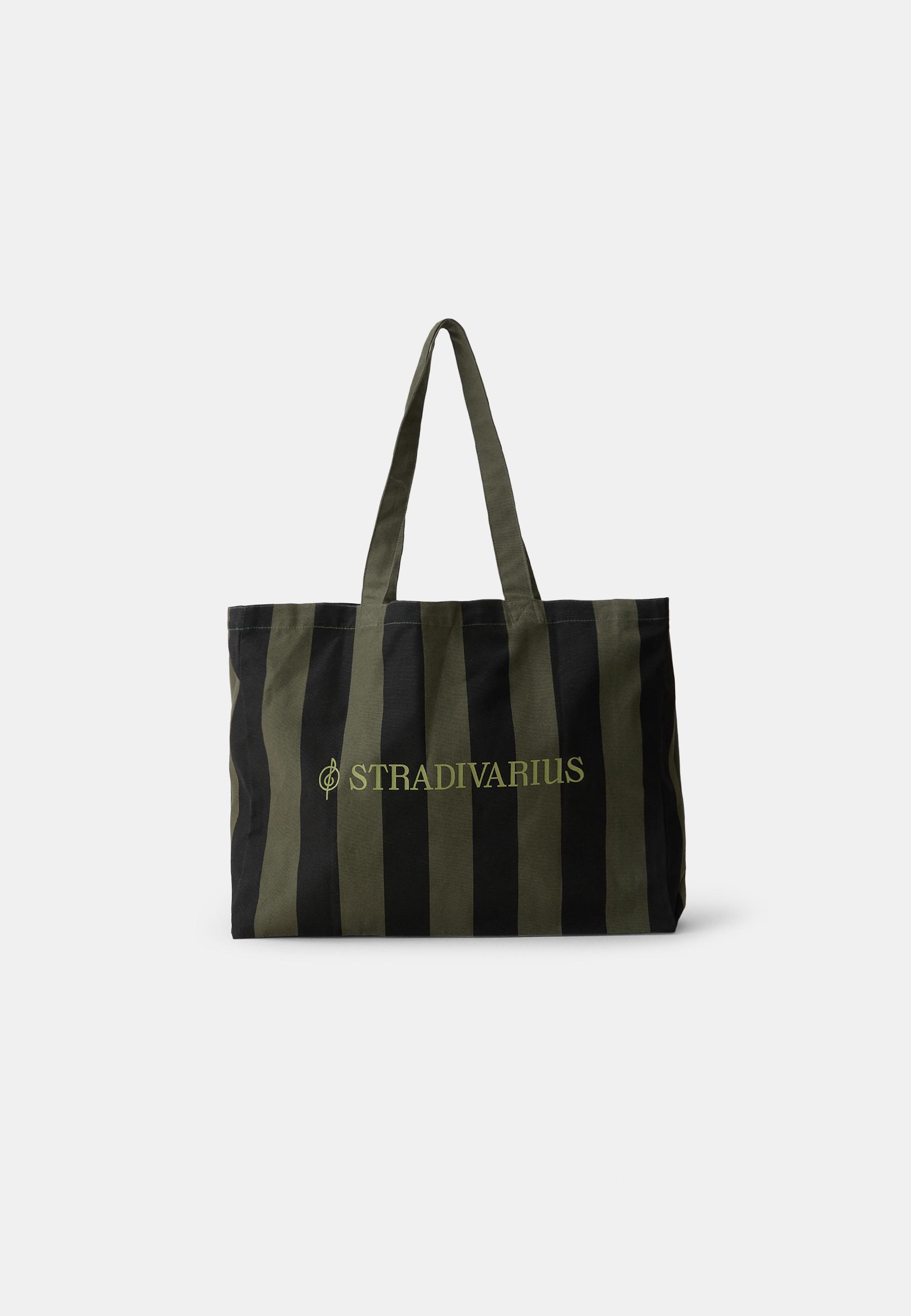 Stradivarius Ριγέ Τσάντα It Χακί Os