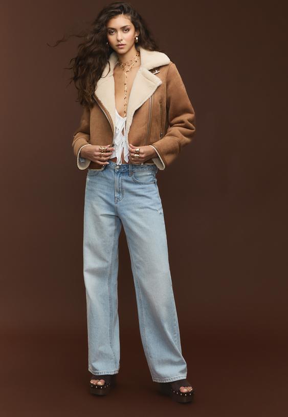 faux suede biker jacket