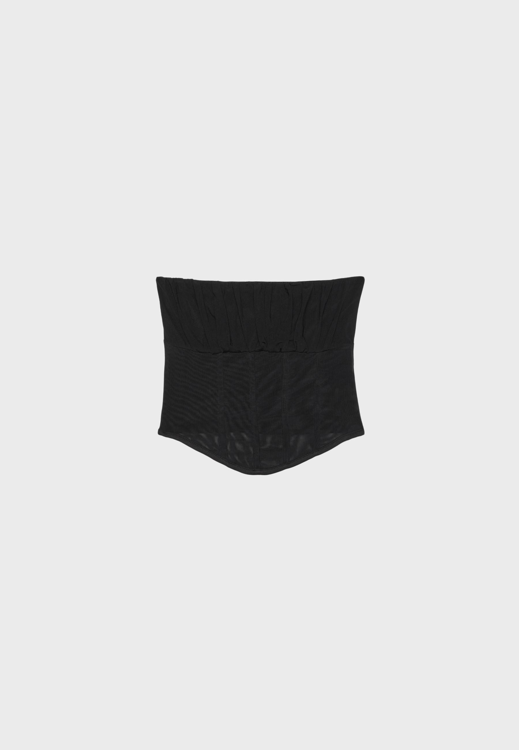 Mesh bodice bandeau top — Black