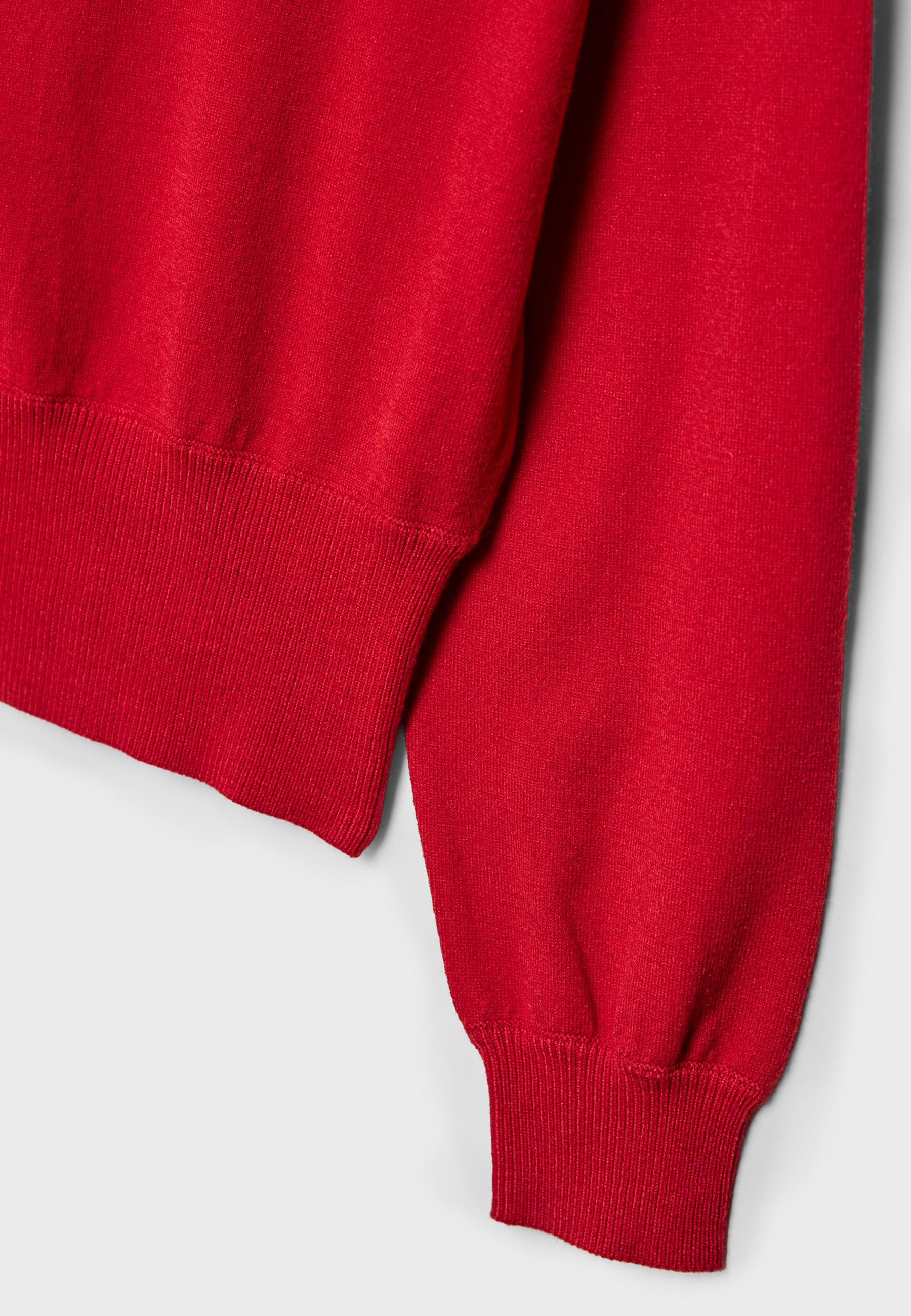 Asymmetric knit sweater — Red