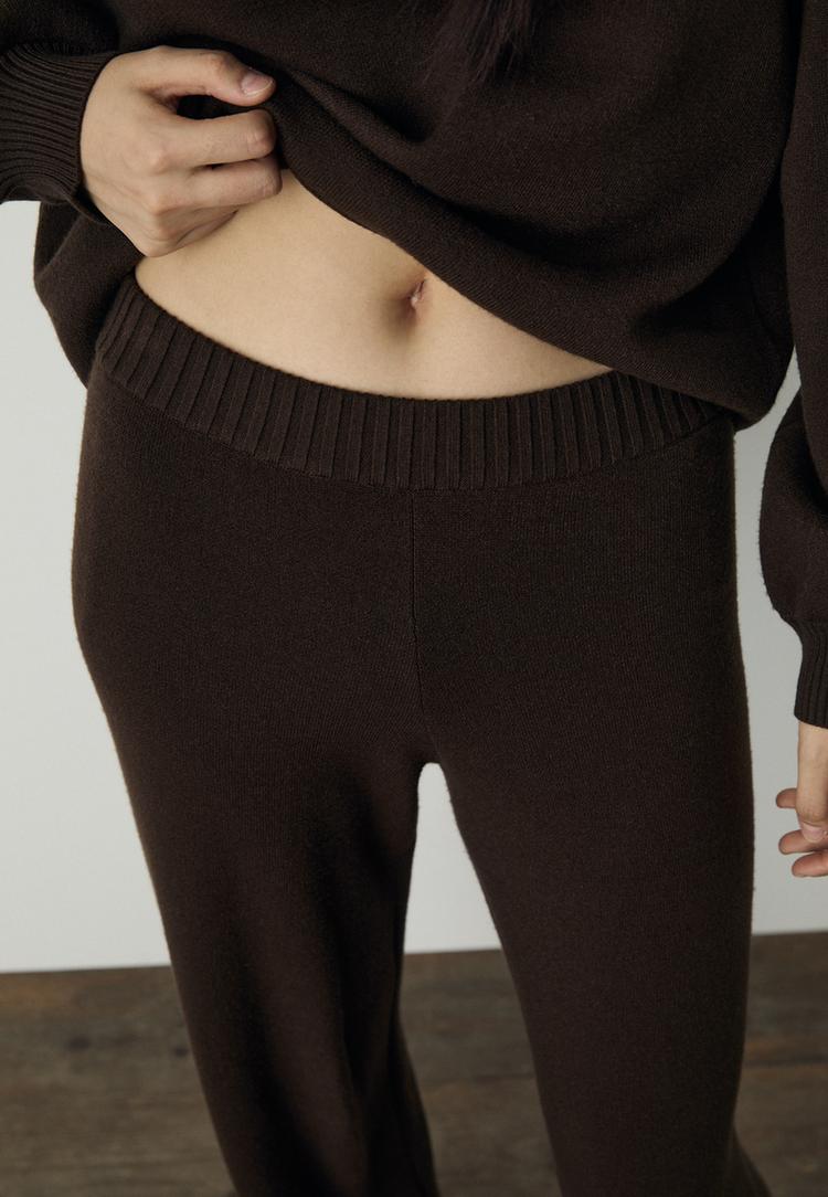 pantalon large en maille long