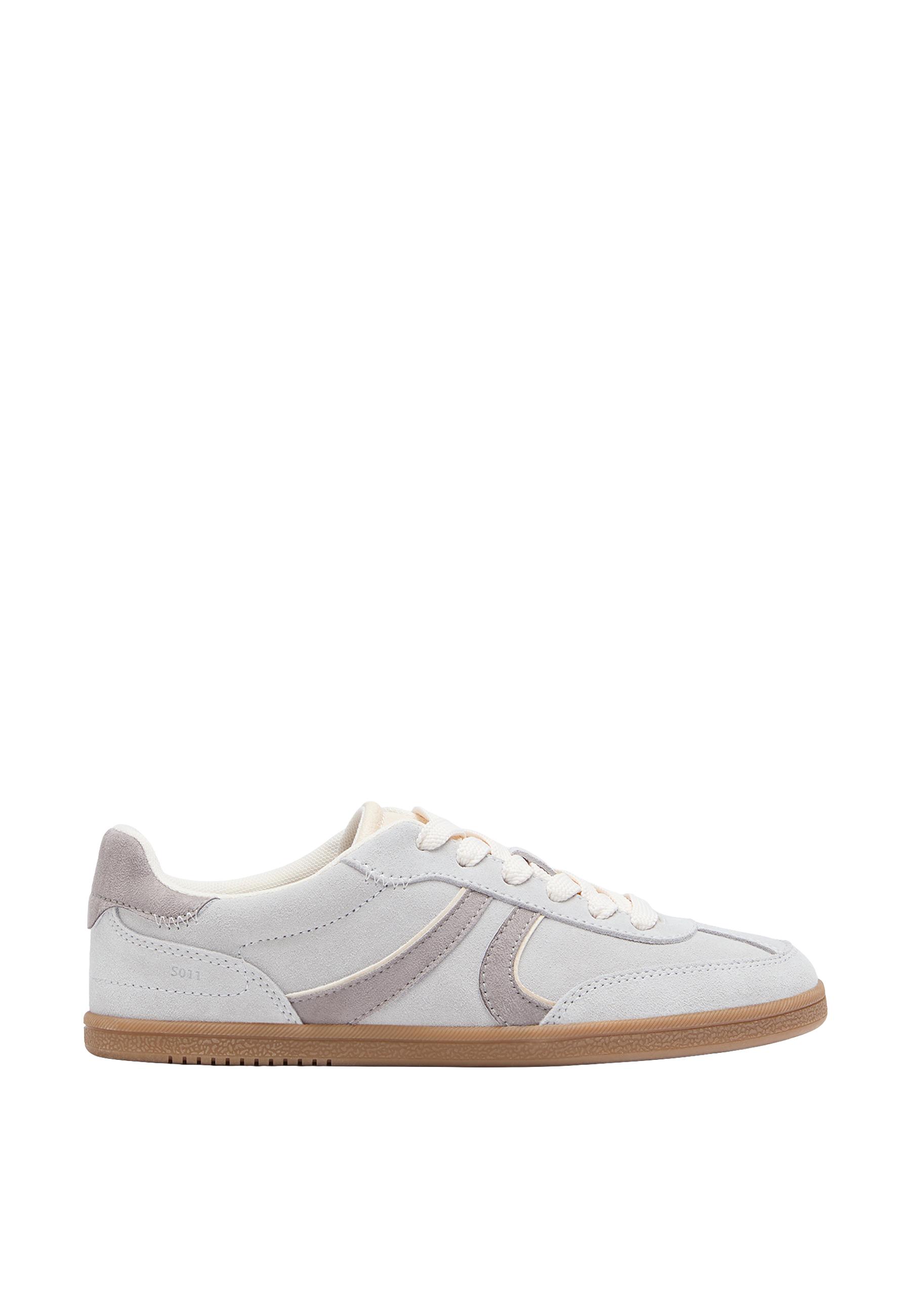 S011 Retro leather trainers — GREY