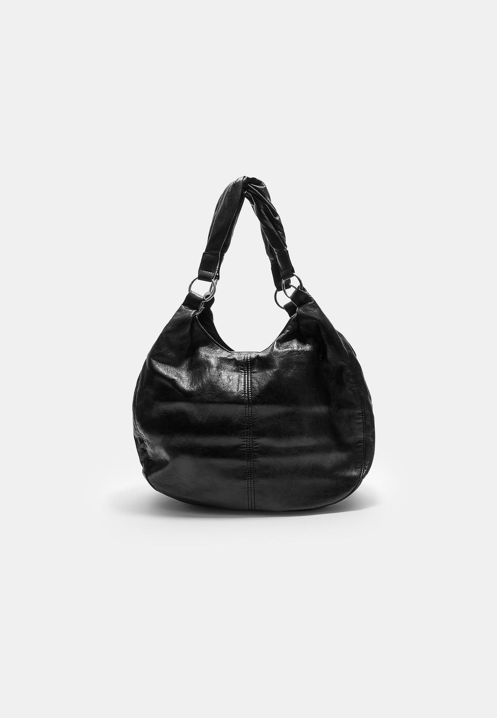Leather effect top handle bag