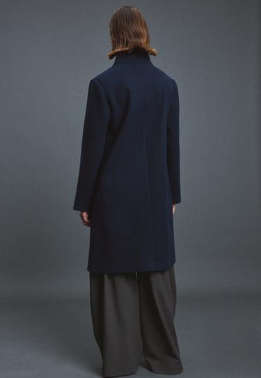 Soft-touch straight coat — Dark blue 5