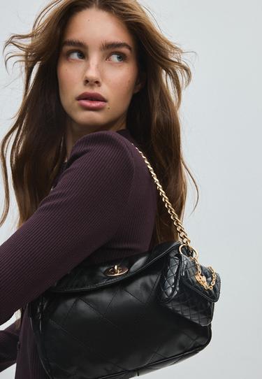 Quilted mini bag charm — Black 2