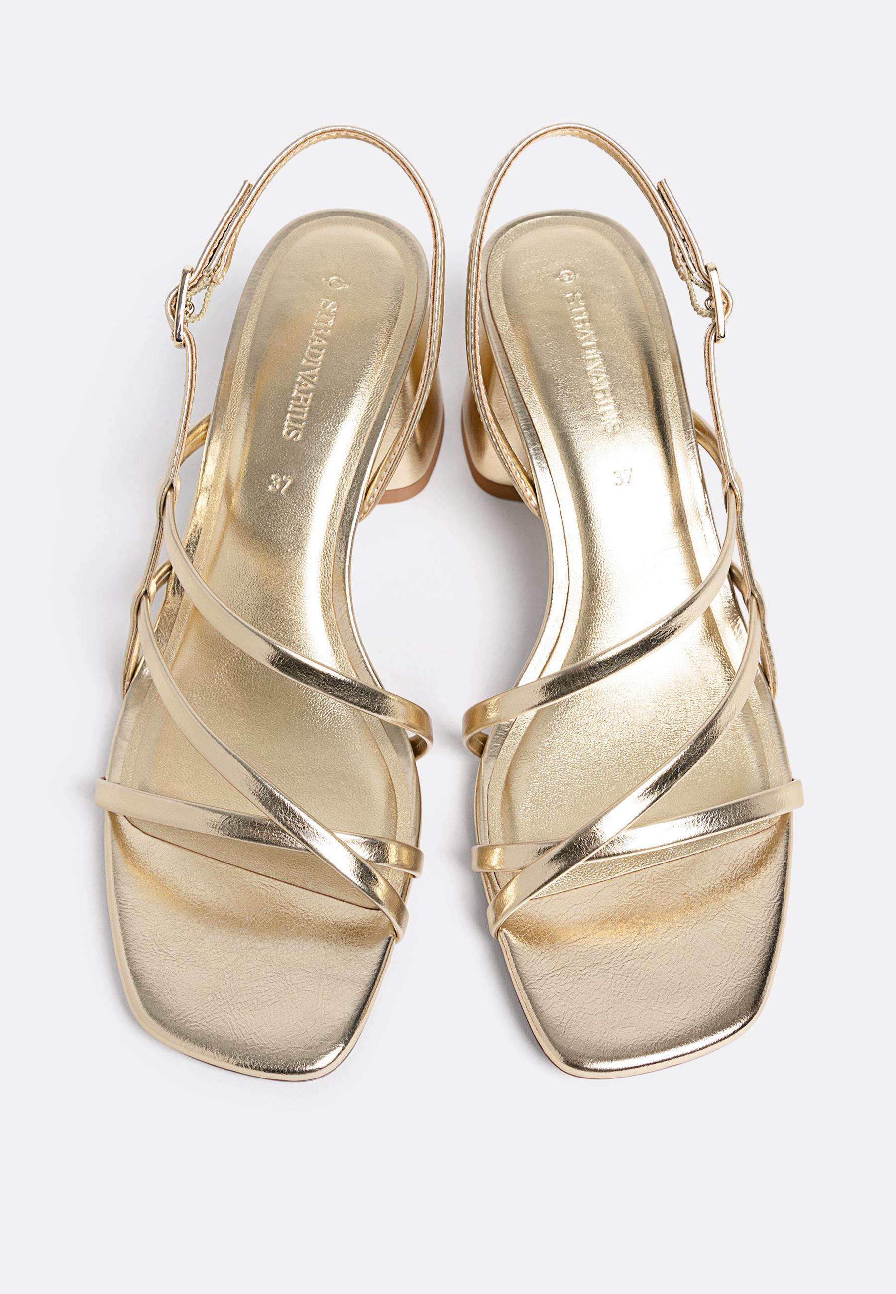 Block heel sandals — GOLD
